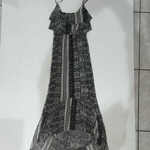 Mudd Y2K black and white print high-low dress